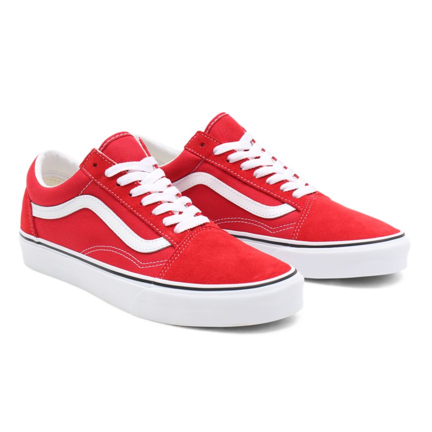 Vans Old Skool Dam Röda/Vita - Vans Låga Skor Outlet (RNPHE3074)